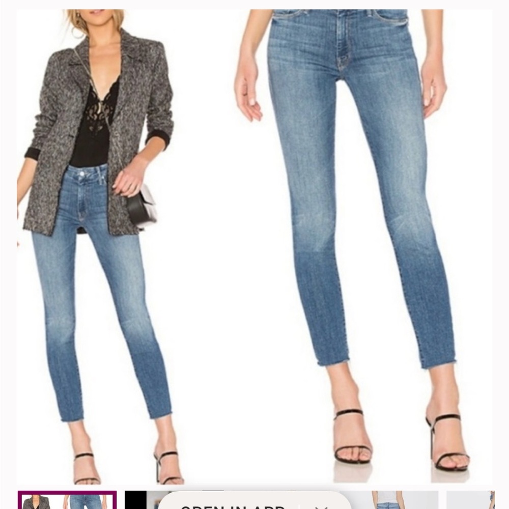 Mother high waisted looker ankle jeans 
In one smart cookie